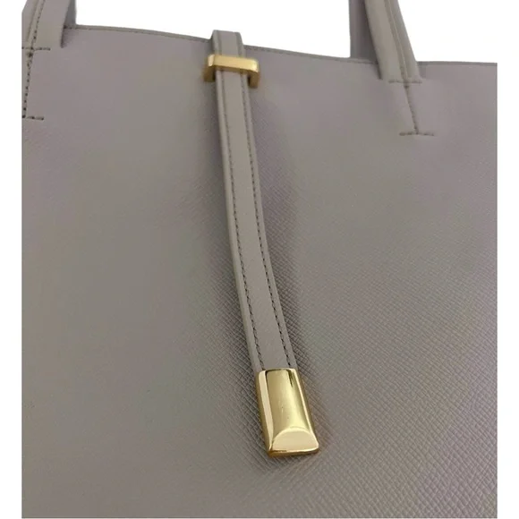 VINCE CAMUTO Leila Gray Driftwood Saffiano Leather Tote Bag - Picture 9 of 14